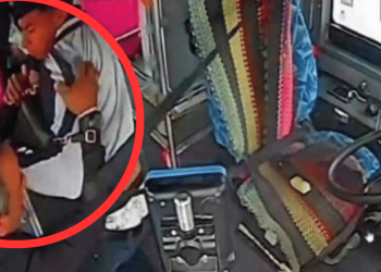 Capturas del video de la agresión contra chofer de la Ruta 228