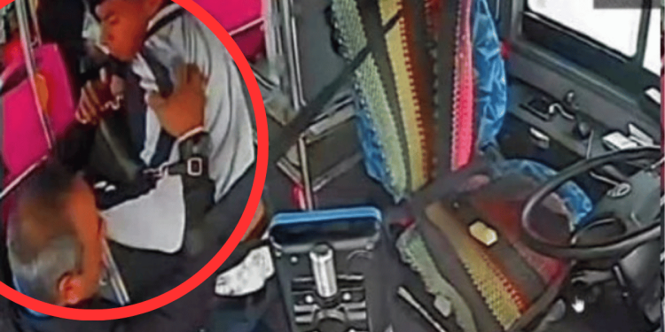 Capturas del video de la agresión contra chofer de la Ruta 228