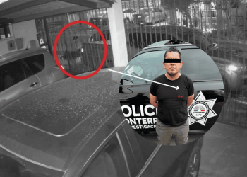 la Policía de Monterrey controló a un sujeto furioso y posible Saqueador de carros